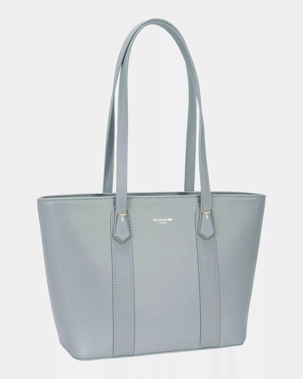 David Jones Leather Tote Bag with Gold Hardware - Charmdeals