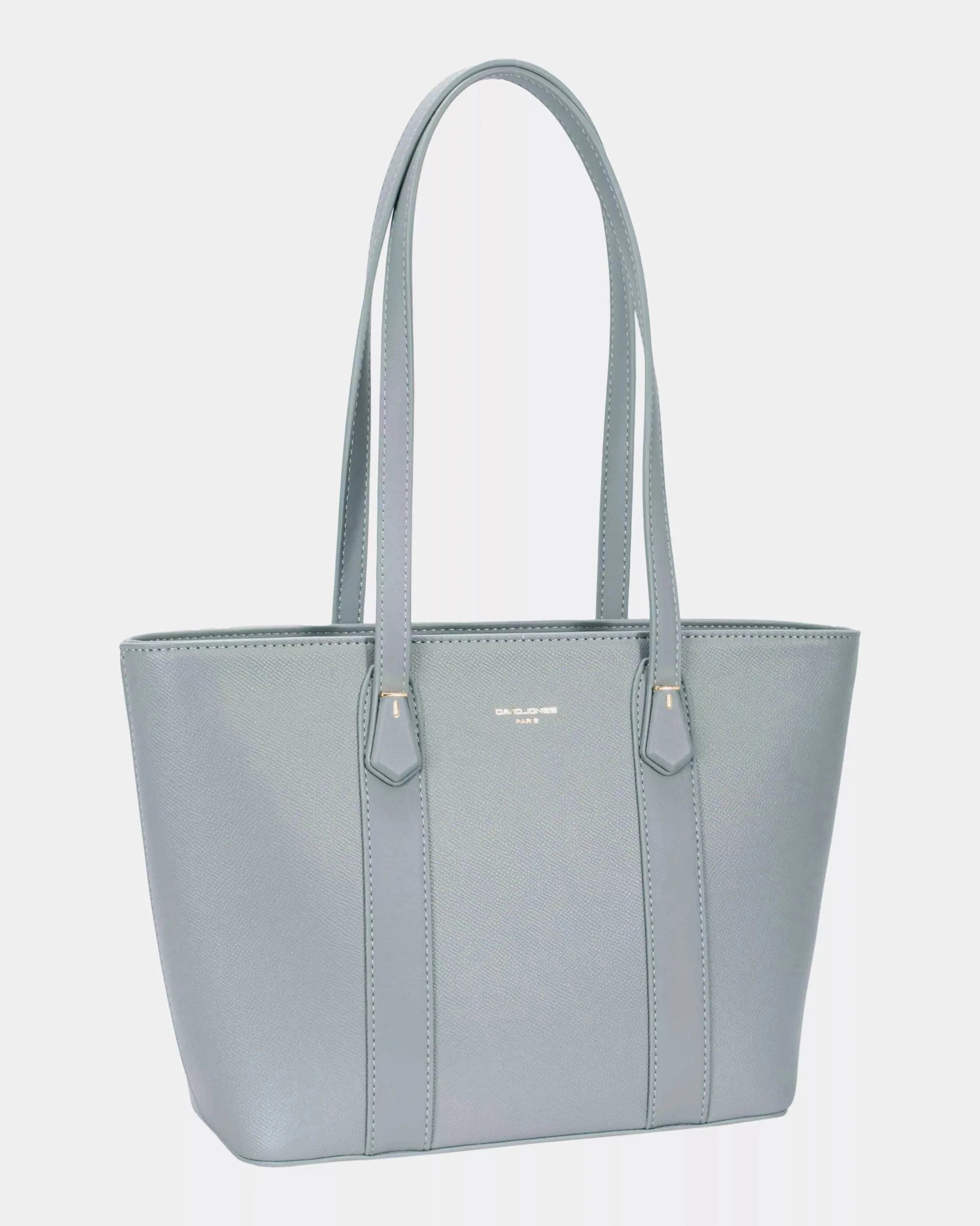 David Jones Leather Tote Bag with Gold Hardware - Charmdeals