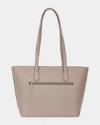 David Jones Leather Tote Bag with Gold Hardware - Charmdeals