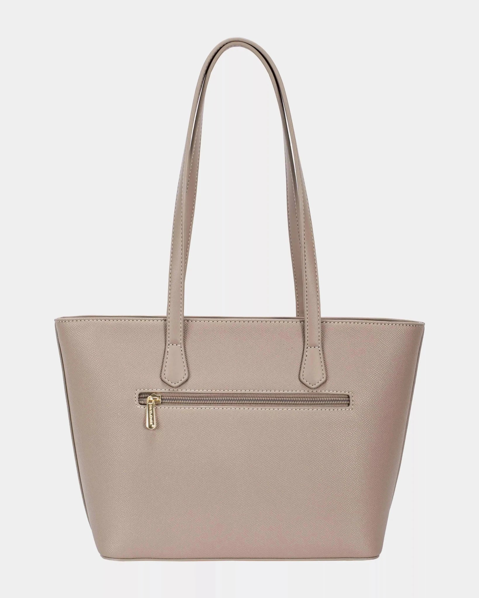 David Jones Leather Tote Bag with Gold Hardware - Charmdeals