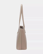David Jones Leather Tote Bag with Gold Hardware - Charmdeals