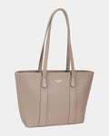 David Jones Leather Tote Bag with Gold Hardware - Charmdeals