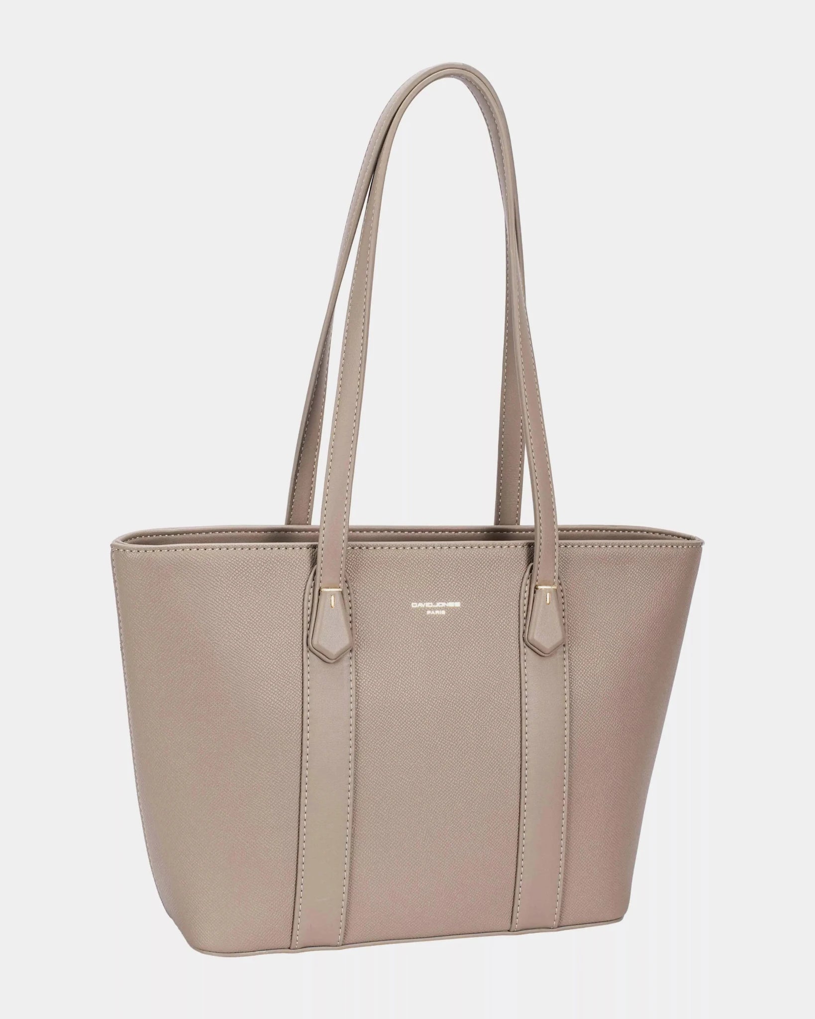 David Jones Leather Tote Bag with Gold Hardware - Charmdeals
