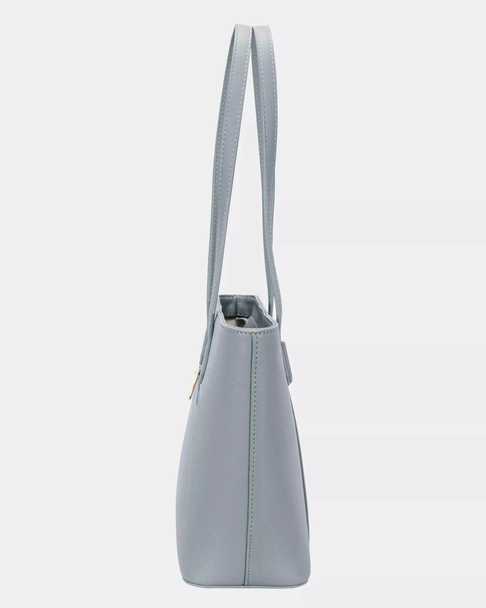 David Jones Leather Tote Bag with Gold Hardware - Charmdeals