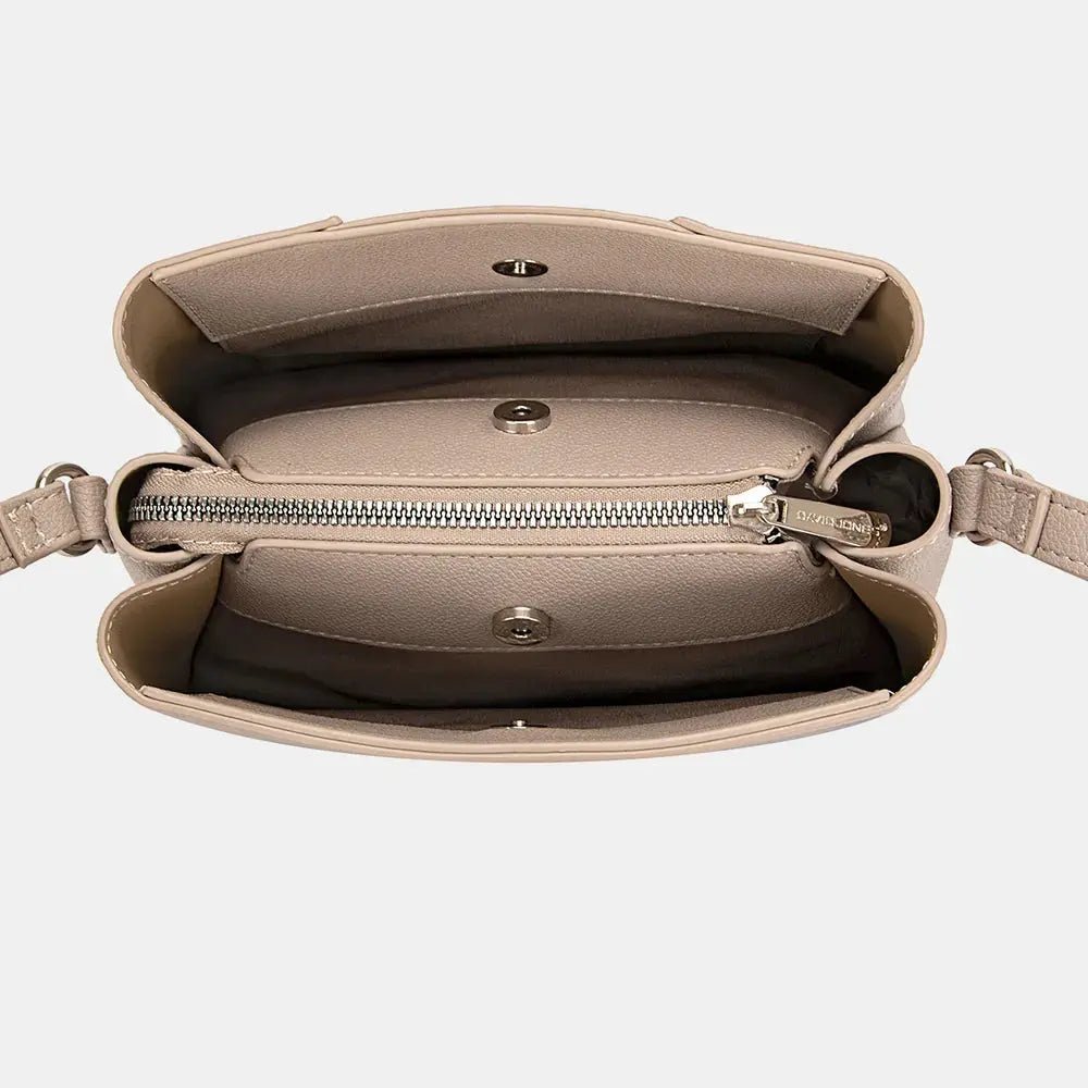 David Jones PU Leather Crossbody Bag - Charmdeals