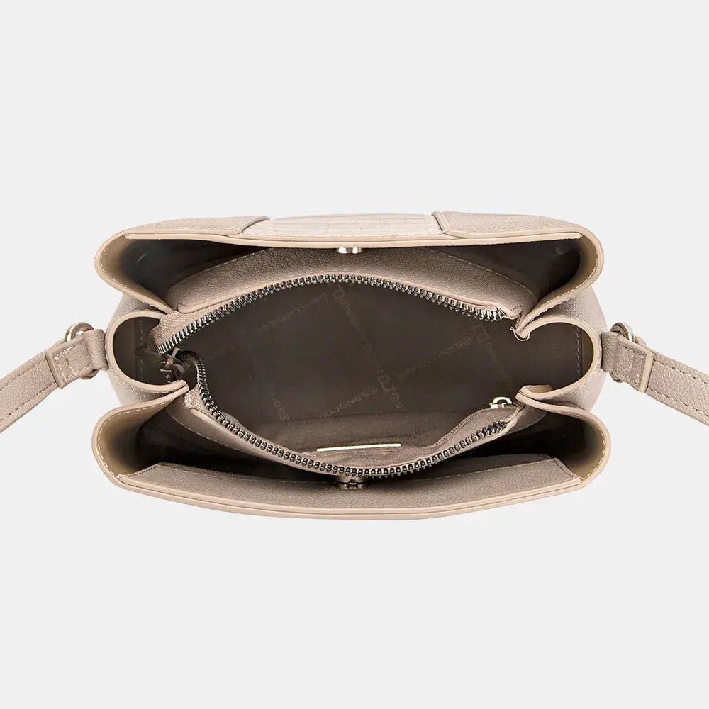 David Jones PU Leather Crossbody Bag - Charmdeals