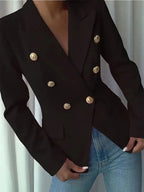 Decor Button Lapel Collar Blazer - Charmdeals