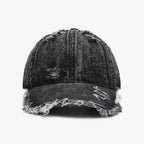 Distressed Cotton Adjustable Baseball Cap - Charmdeals
