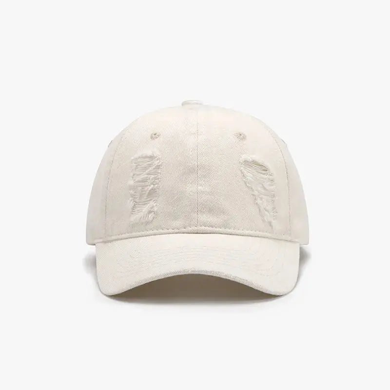 Distressed Cotton Baseball Cap - Charmdeals