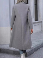 Double - Breasted Longline Overcoat - Charmdeals