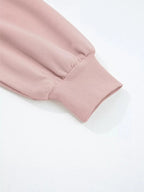 Drop Shoulder Puff Sleeve Crop Top and Drawstring Wide Leg Pants Set - Charmdeals
