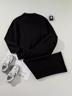 Drop Shoulder Zip Up Jacket and Drawstring Pants Active 2pcs Set - Charmdeals