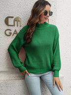 Dropped Shoulder Rib - Knit Sweater - Charmdeals