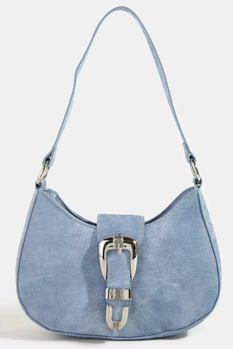 Fame Buckle Detail Hobo Shoulder Bag - Charmdeals
