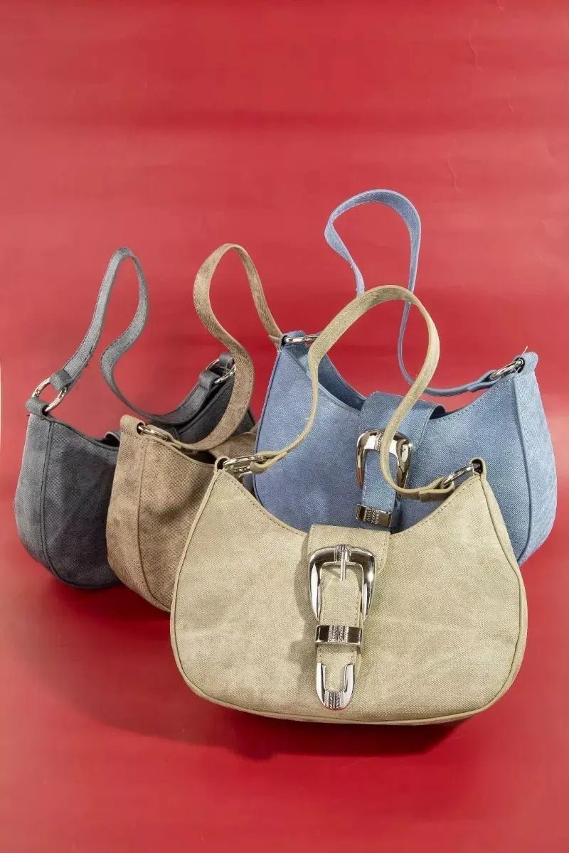 Fame Buckle Detail Hobo Shoulder Bag - Charmdeals
