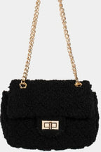 Fame Faux Fur Rectangle Crossbody Bag - Charmdeals