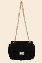Fame Faux Fur Rectangle Crossbody Bag - Charmdeals