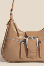 Fame Large Buckle Triple Zipper Hand Bag - Charmdeals