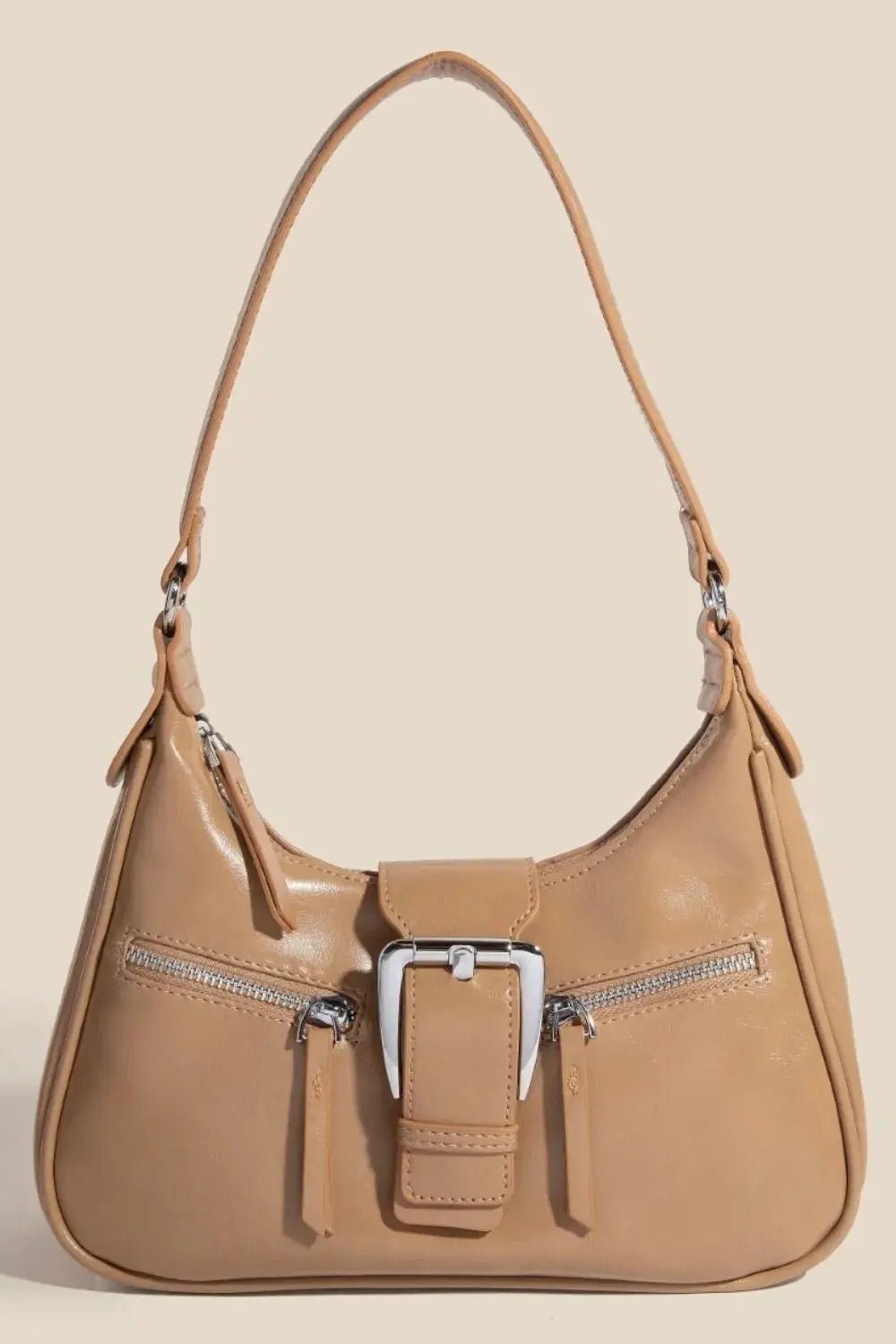 Fame Large Buckle Triple Zipper Hand Bag - Charmdeals