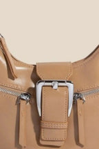 Fame Large Buckle Triple Zipper Hand Bag - Charmdeals