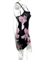 Floral Print Bodycon Cami Dress with Lace Trim - Charmdeals