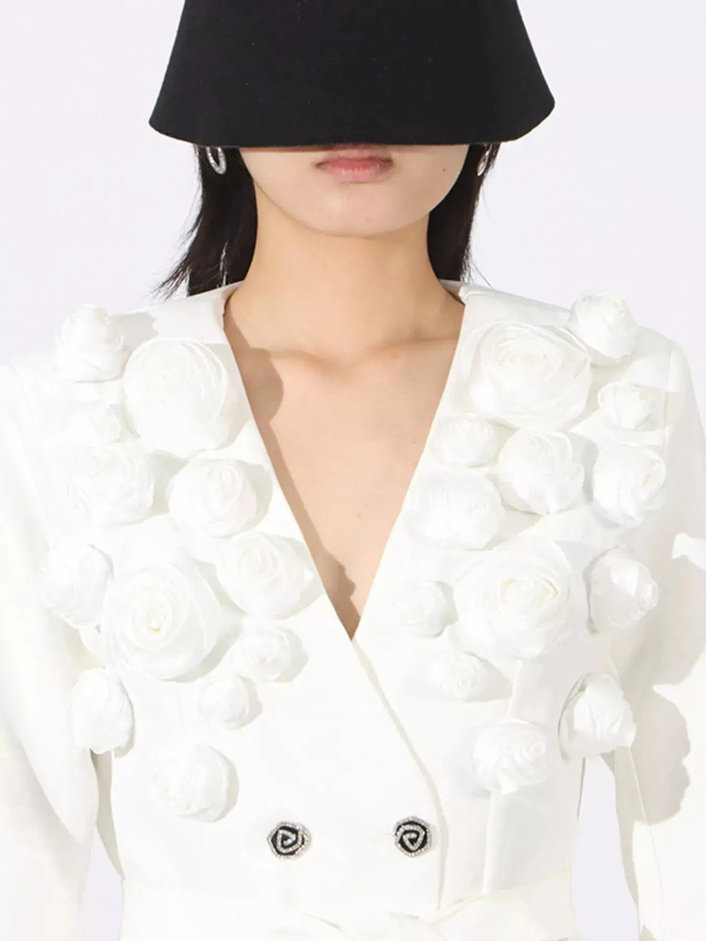 Flower Long Sleeve Blazer and Pants Set - Charmdeals
