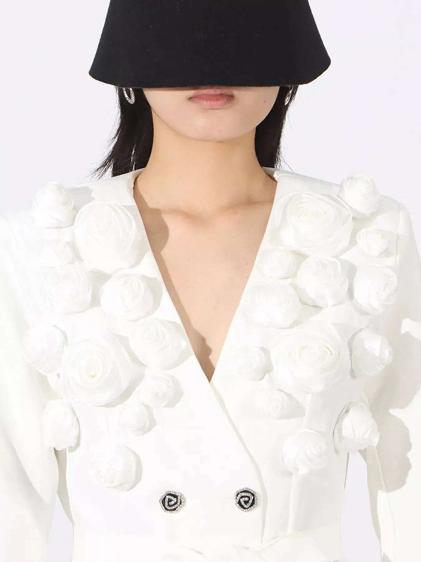 Flower Long Sleeve Blazer and Pants Set - Charmdeals