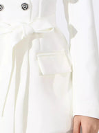 Flower Long Sleeve Blazer and Pants Set - Charmdeals