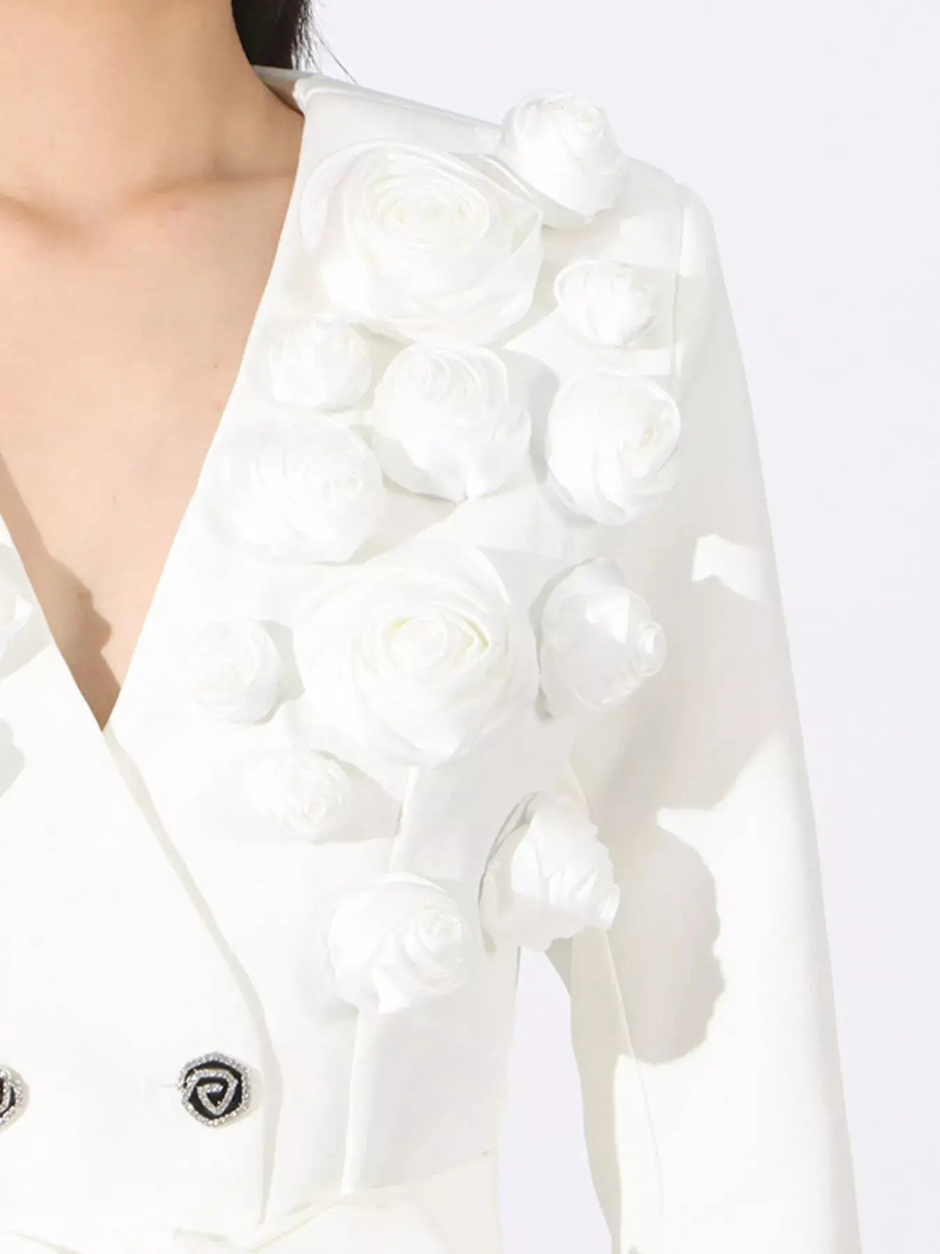 Flower Long Sleeve Blazer and Pants Set - Charmdeals