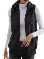 Full Size Cozy Faux Fur Zip - Up Vest Coat Plus Size - Charmdeals