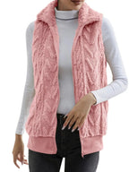 Full Size Cozy Faux Fur Zip - Up Vest Coat Plus Size - Charmdeals