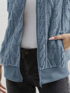 Full Size Cozy Faux Fur Zip - Up Vest Coat Plus Size - Charmdeals