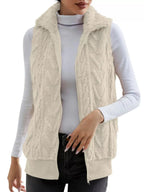 Full Size Cozy Faux Fur Zip - Up Vest Coat Plus Size - Charmdeals