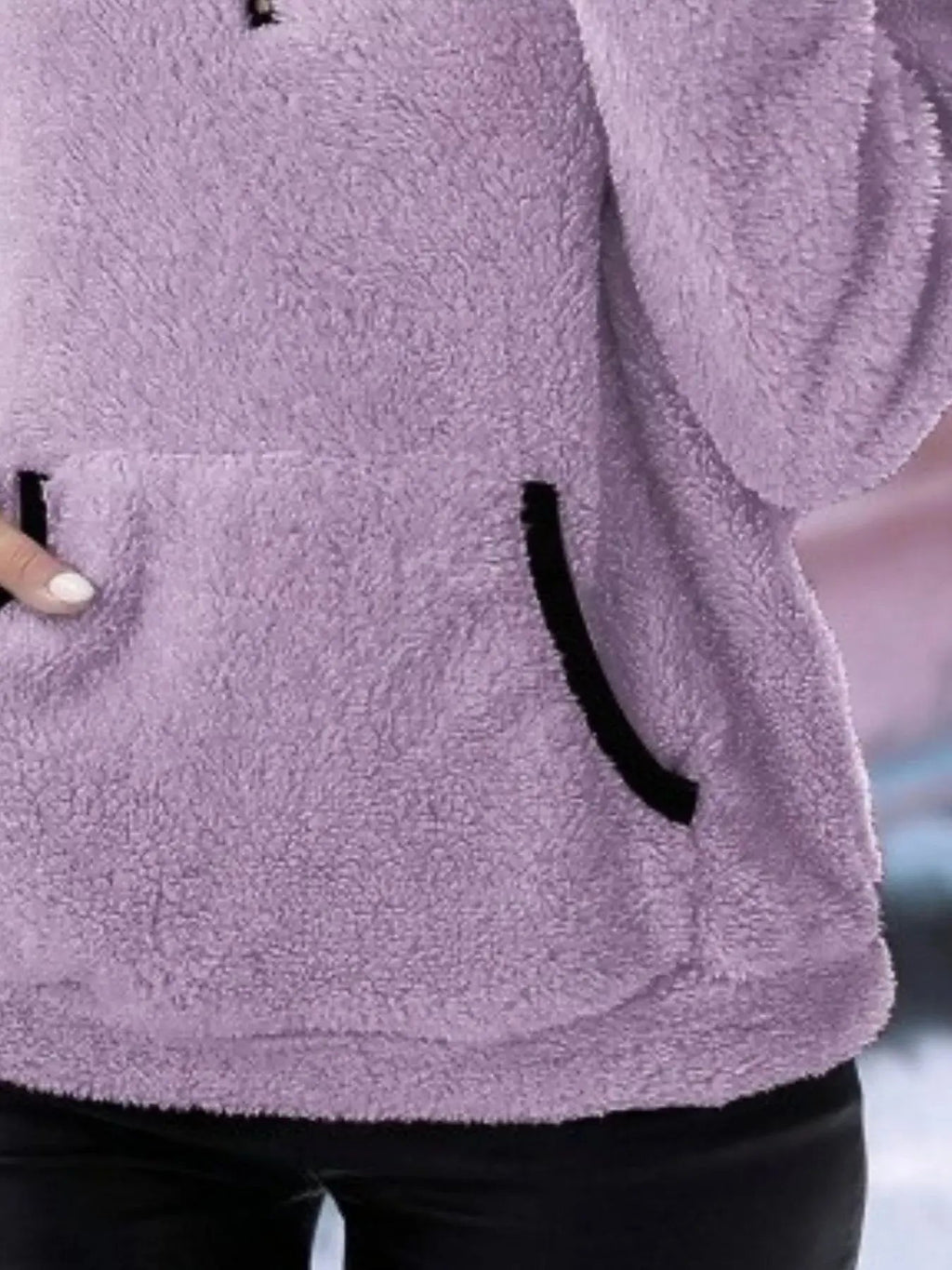 Full Size Cozy Fleece Quarter Zip Long Sleeve Sweatshirt Plus Size - Charmdeals