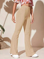 Full Size High - Waist Flare Active Pants Plus Size - Charmdeals