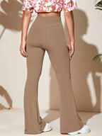 Full Size High - Waist Flare Active Pants Plus Size - Charmdeals
