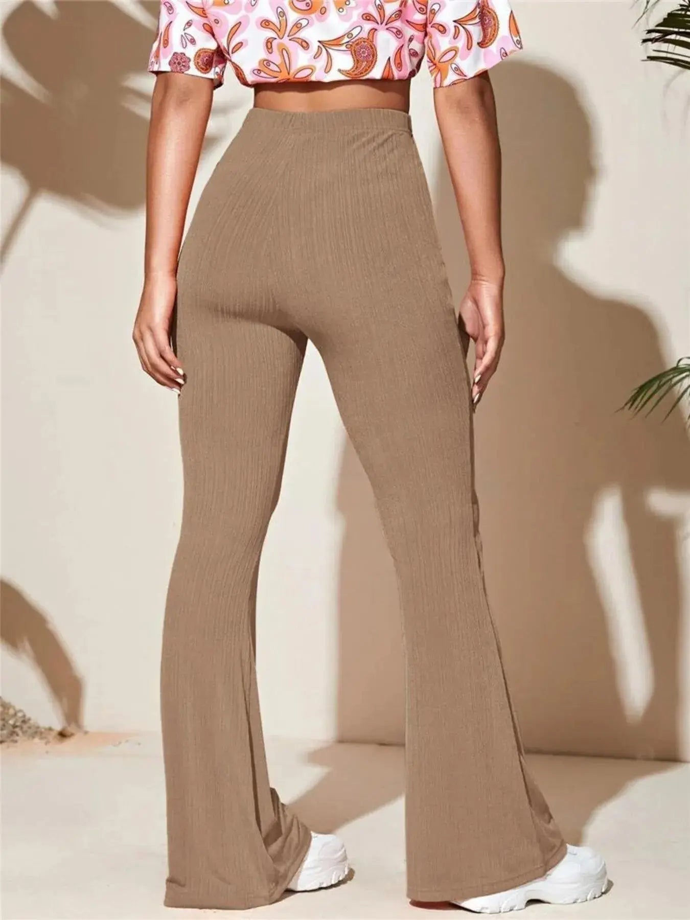 Full Size High - Waist Flare Active Pants Plus Size - Charmdeals