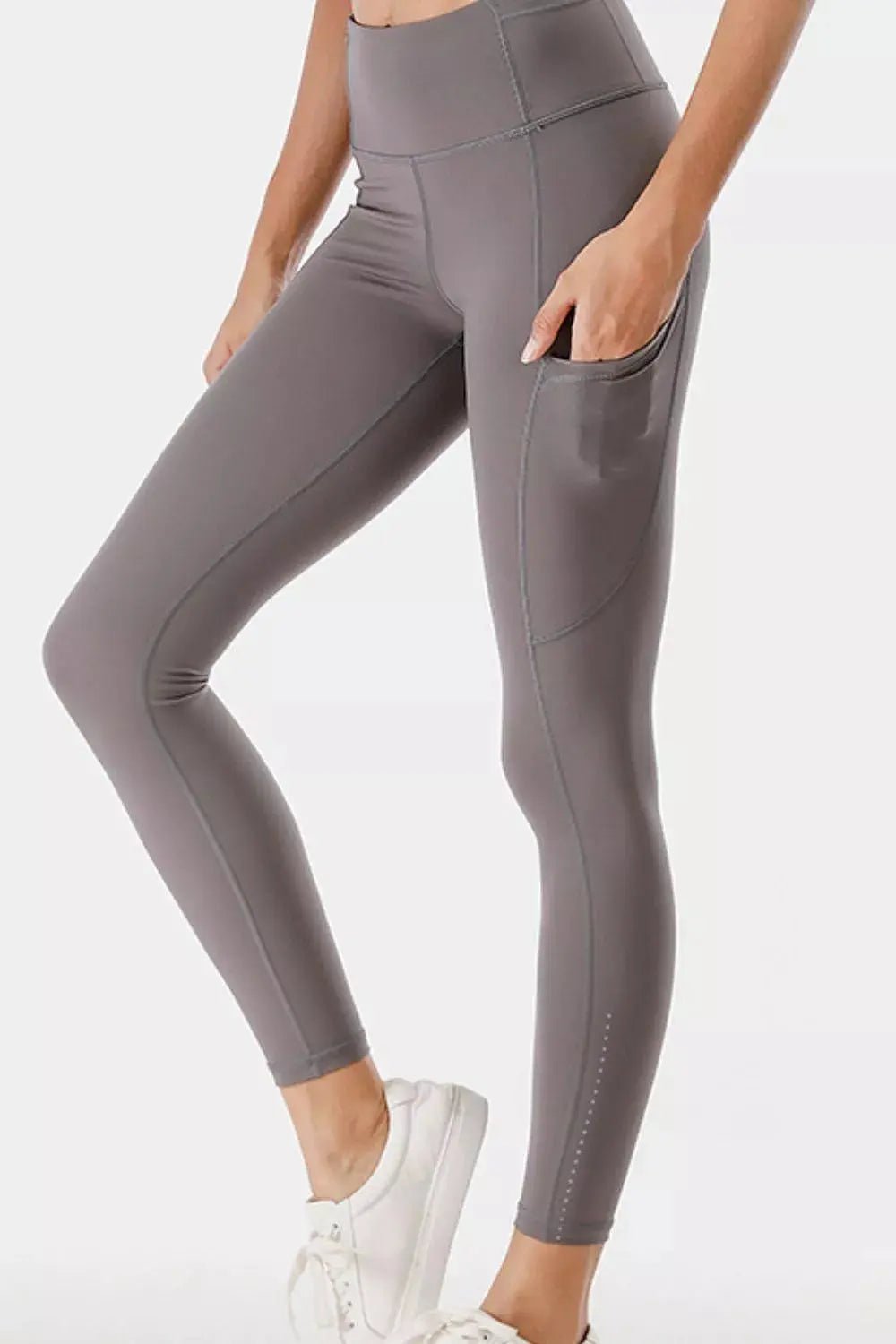 Full Size High - Waisted Active Leggings with Pockets Plus Size - Charmdeals