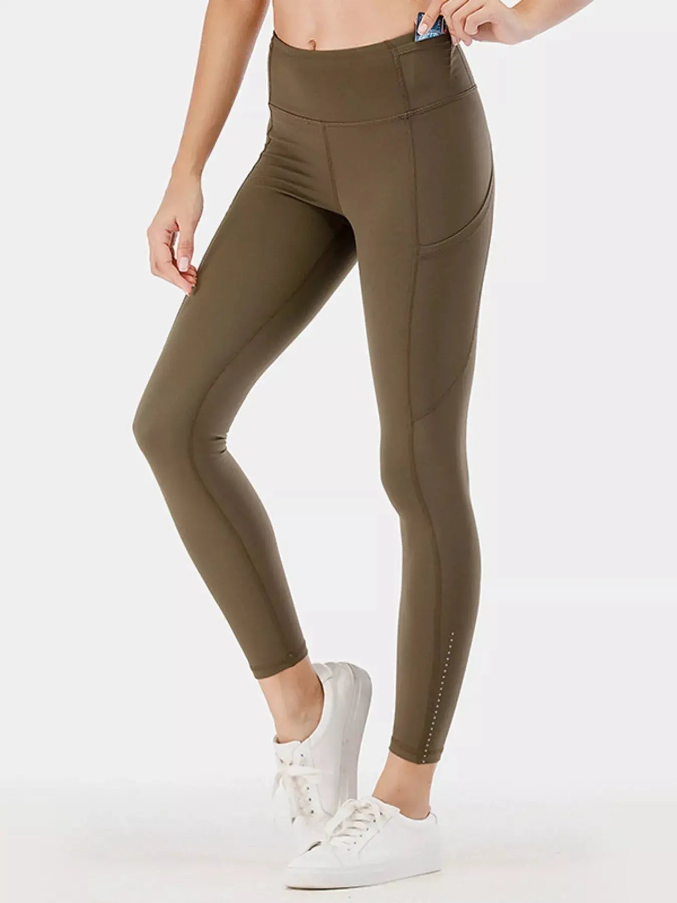 Full Size High - Waisted Active Leggings with Pockets Plus Size - Charmdeals