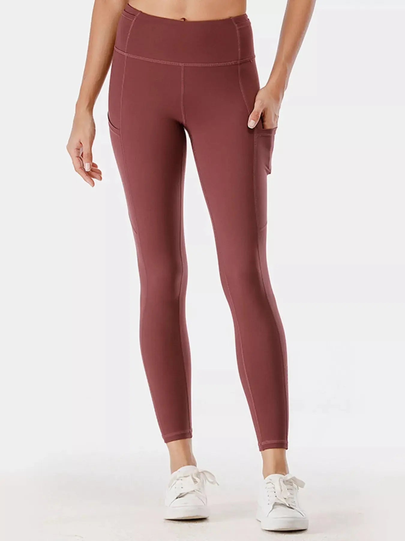 Full Size High - Waisted Active Leggings with Pockets Plus Size - Charmdeals