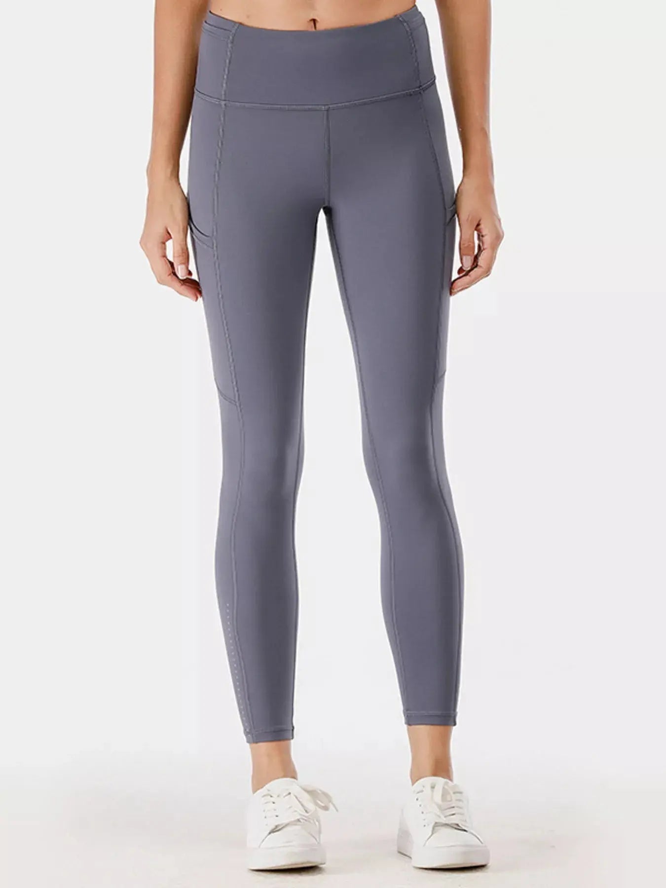 Full Size High - Waisted Active Leggings with Pockets Plus Size - Charmdeals