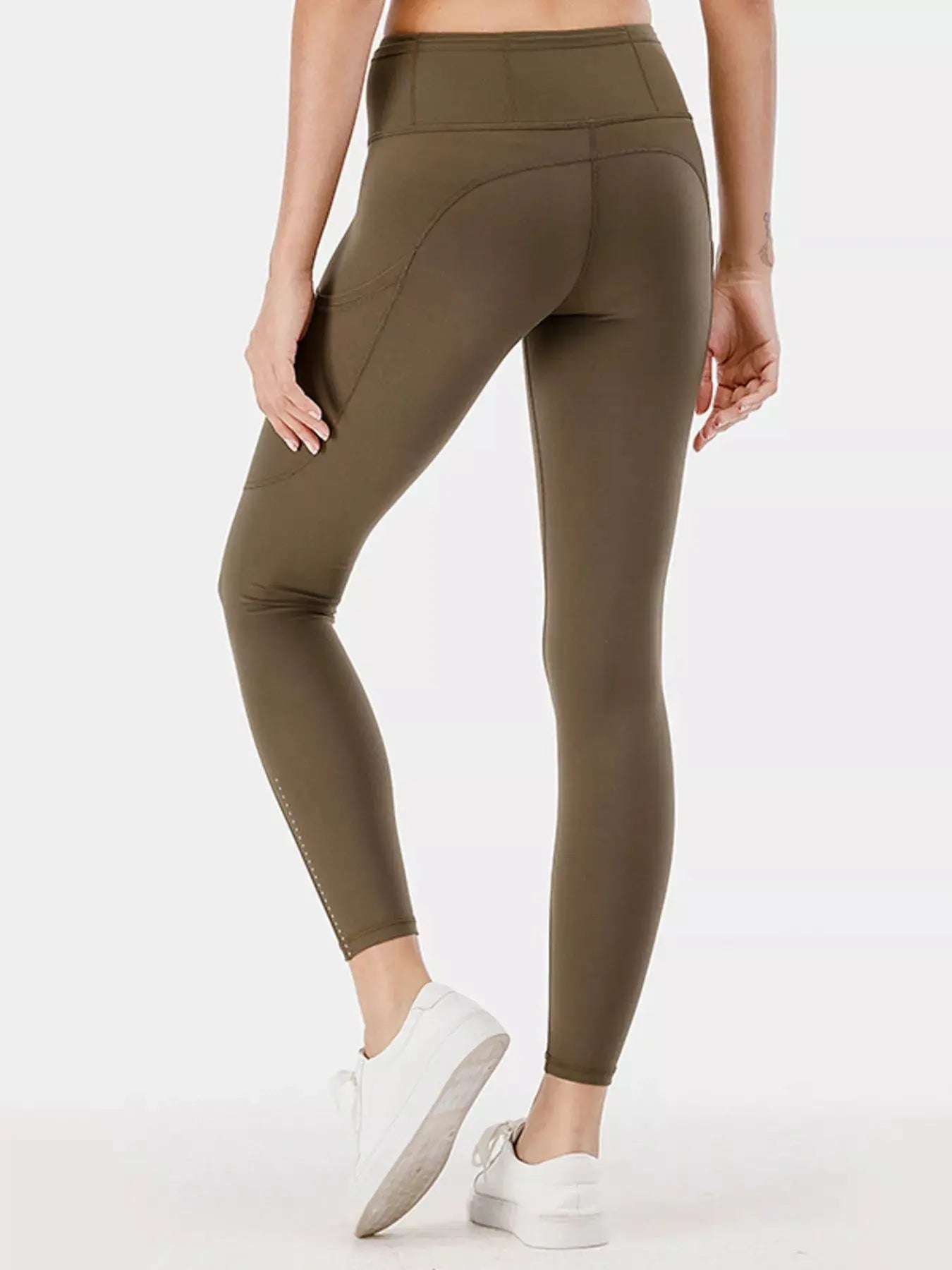 Full Size High - Waisted Active Leggings with Pockets Plus Size - Charmdeals
