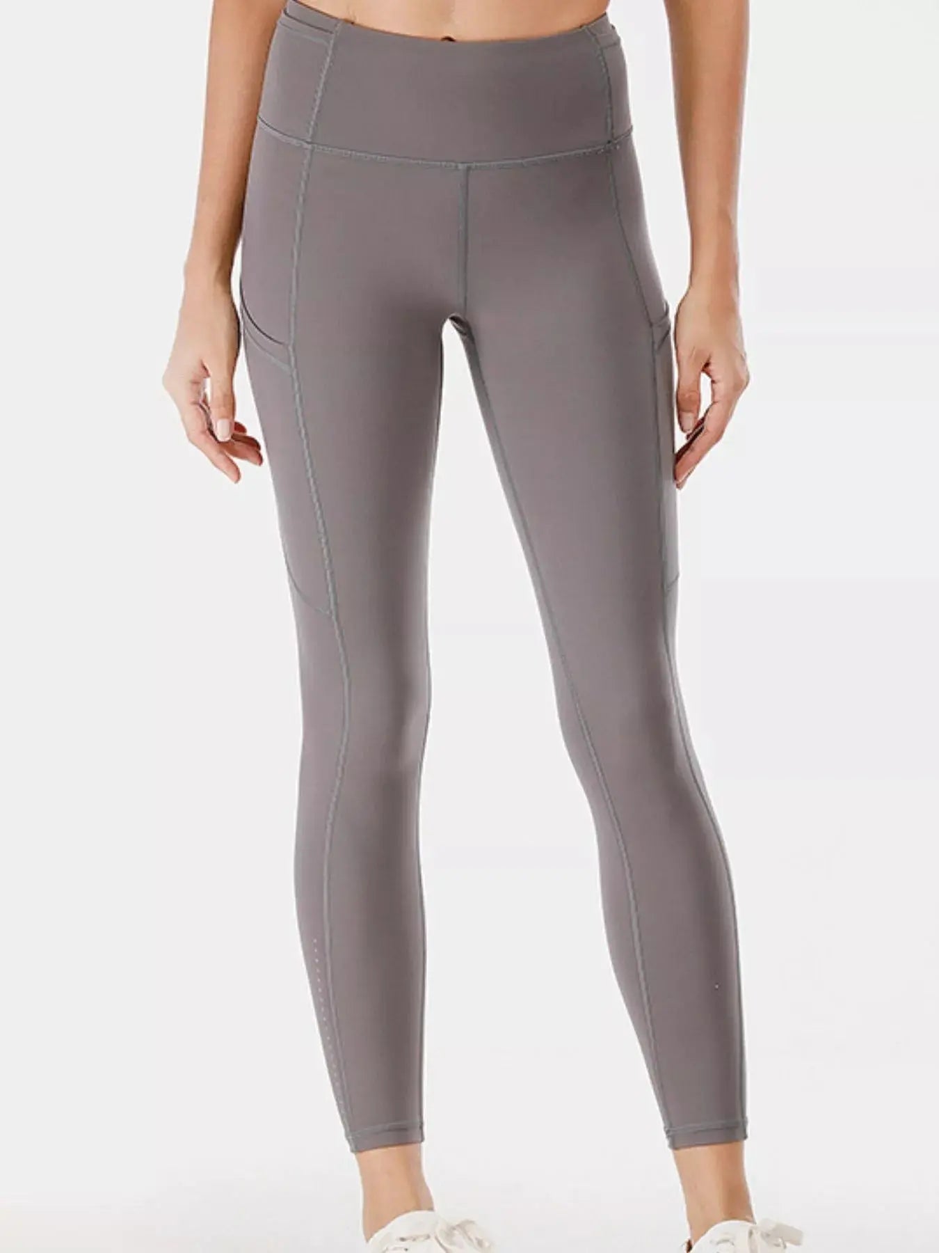 Full Size High - Waisted Active Leggings with Pockets Plus Size - Charmdeals