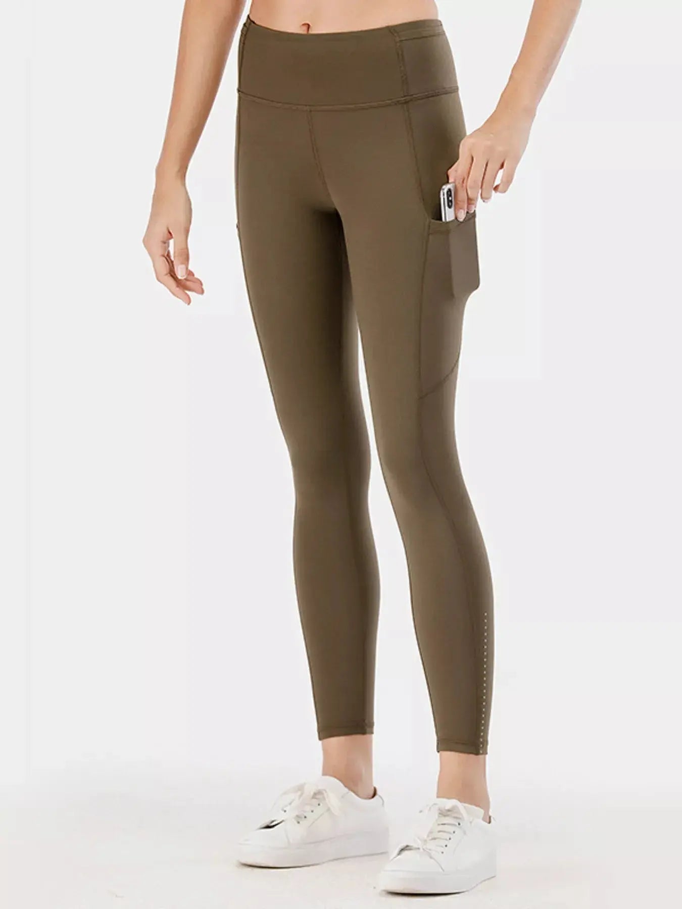 Full Size High - Waisted Active Leggings with Pockets Plus Size - Charmdeals