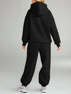 Full Size Kangaroo Pocket Hoodie and Joggers Set Plus Size - Charmdeals
