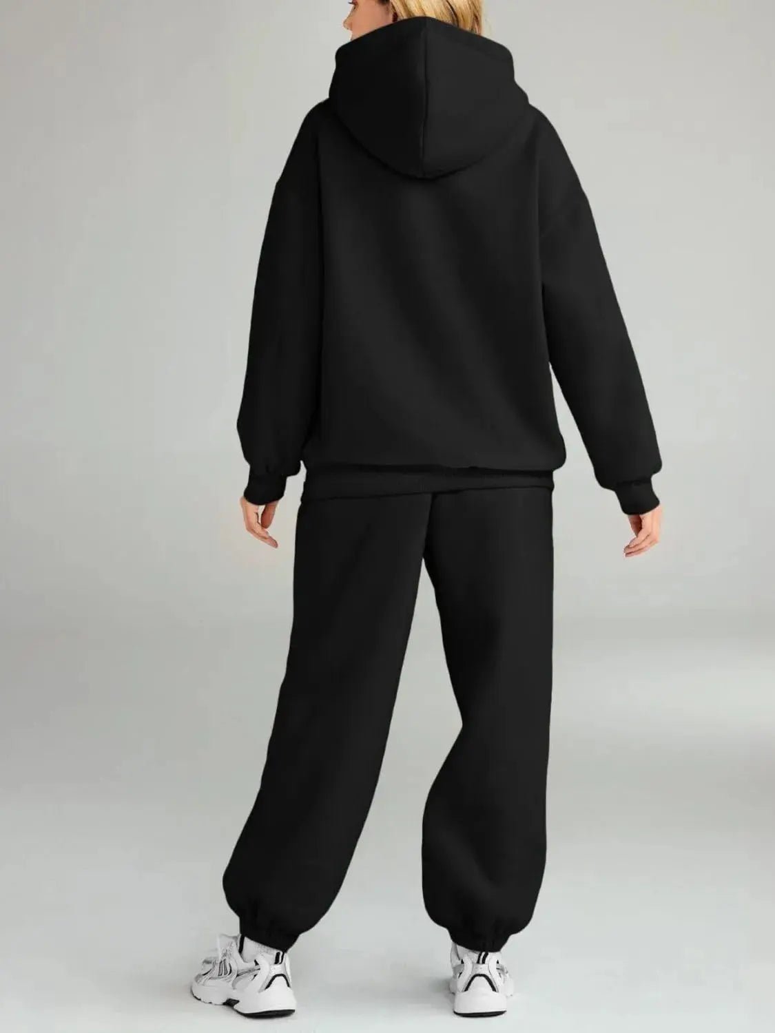 Full Size Kangaroo Pocket Hoodie and Joggers Set Plus Size - Charmdeals