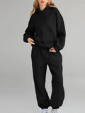 Full Size Kangaroo Pocket Hoodie and Joggers Set Plus Size - Charmdeals