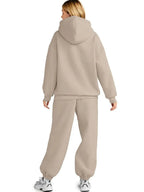 Full Size Kangaroo Pocket Hoodie and Joggers Set Plus Size - Charmdeals