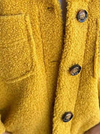 Full Size Single - Breasted Sherpa Shacket Plus Size - Charmdeals