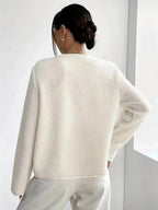 Full Size Textured Button - Up Fleece Outerwear Plus Size - Charmdeals